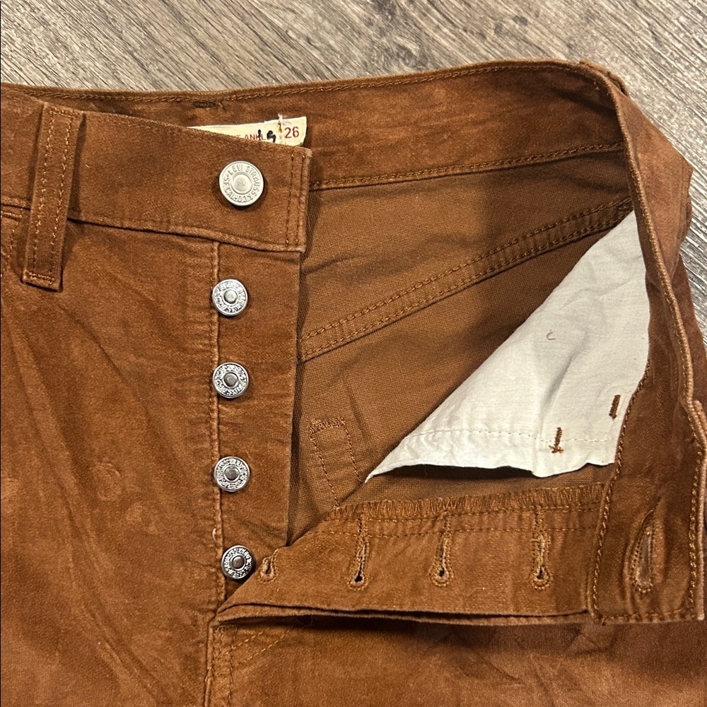 Levi’s Ribcage Straight Ankle Pants Brown High Rise W26 L27 - Picture 4 of 12